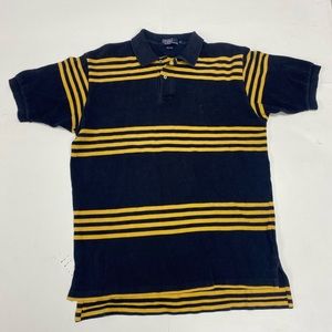 90’s Polo RL Navy Yellow Striped Polo Shirt